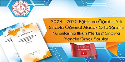 LGS Merkezî Sınavına Yönelik Yeni Örnek Soruları Yayımlandı